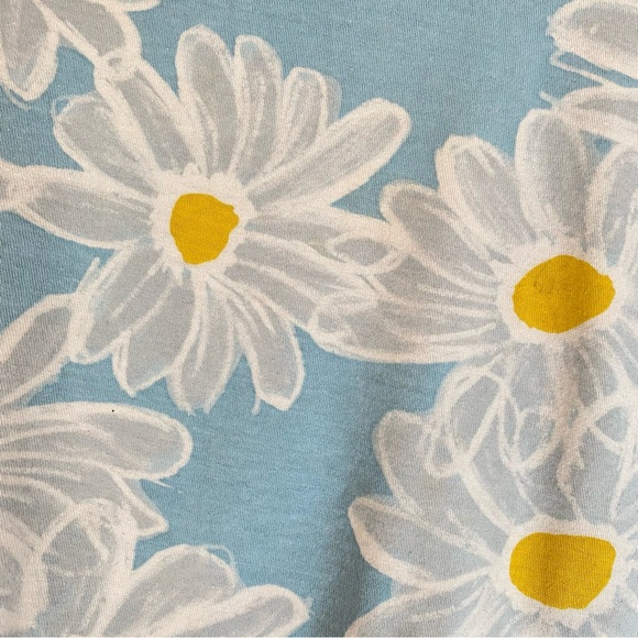 ZARA TRF Blue Daisies Cropped Cotton Tee S - Picture 8 of 9